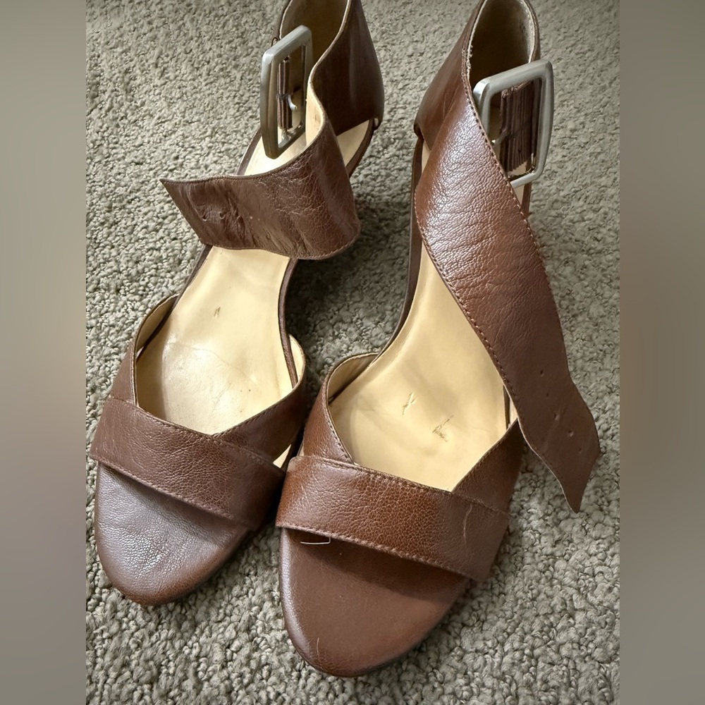 Nine West Wedge Sandals Brown